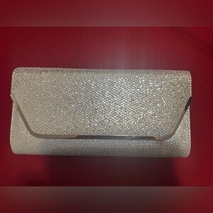 Aldo silver glitter clutch
